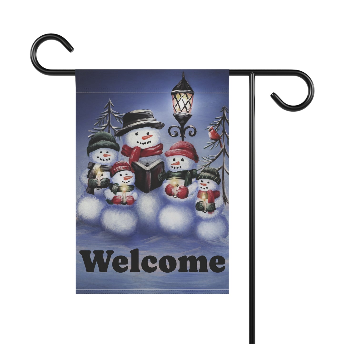 Charming Winter Welcome Banner, Holiday Garden Flag, Outdoor Decor for Winter, Snowman Welcome Sign, Festive Home Accent