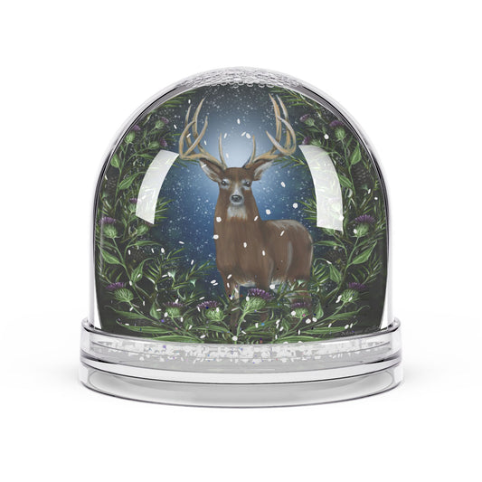 Whimsical Winter Snow Globe with Deer Design