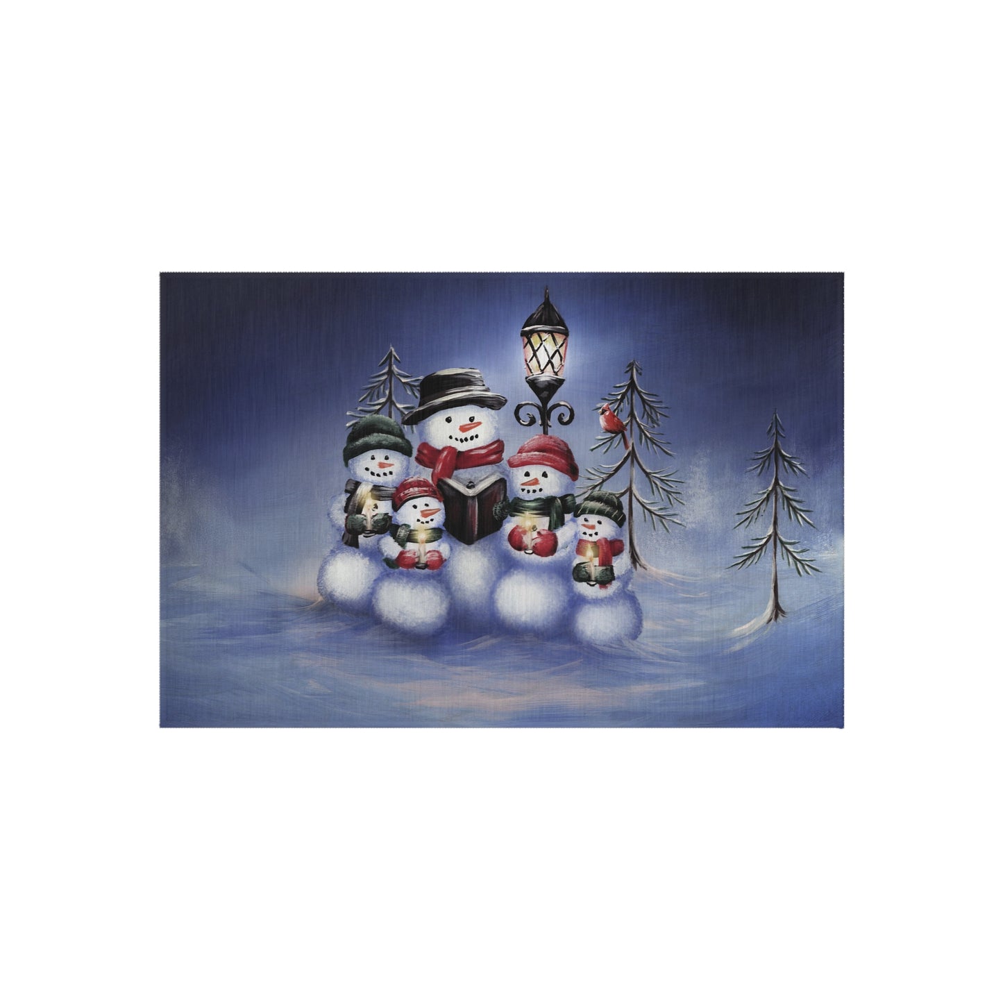 Festive Snowman Outdoor Rug, Winter Decor, Holiday Patio Mat, Christmas Welcome Rug, Cozy Seasonal Welcome