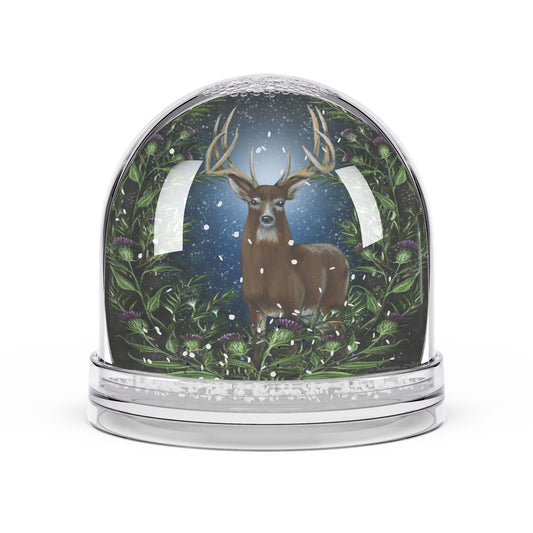 Whimsical Winter Snow Globe with Deer Design