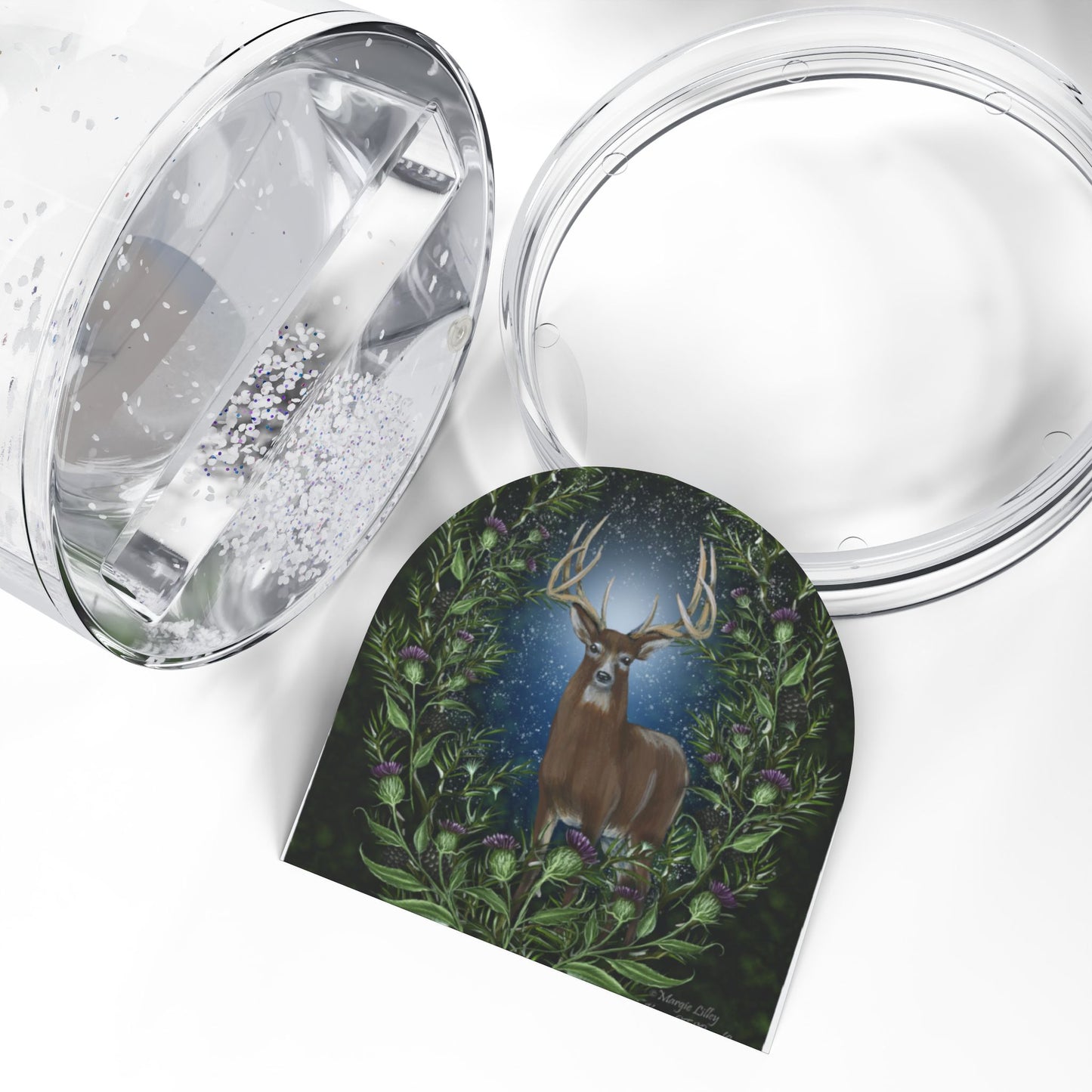Whimsical Winter Snow Globe with Deer Design